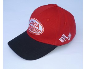 ČEPICE VYŠÍVANÁ - ČERVENO-ČERNÁ - JAWA LOGO - CZECHOSLOVAKIA MOTO TEAM